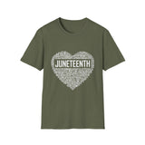 Juneteenth Graphic Tee Unisex Softstyle T-Shirt, Statement Shirt, Festival Wear, Gift for Art Lovers, Celebrate Freedom