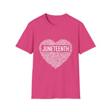 Juneteenth Graphic Tee Unisex Softstyle T-Shirt, Statement Shirt, Festival Wear, Gift for Art Lovers, Celebrate Freedom