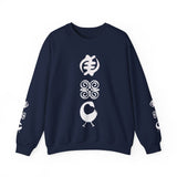 Adinkra Symbols Gye Nyame, Dwennimmen,  Sankofa Crewneck Sweatshirt
