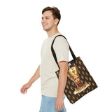 Nefertiti Ankh Pattern Tote Bag | Ancient Egyptian Portrait