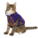 African Print Pet Hoodie - Purple & Gold Dashiki