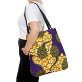 Ankara Print Purple & Gold Tote Bag — African Print Tote
