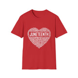 Juneteenth Graphic Tee Unisex Softstyle T-Shirt, Statement Shirt, Festival Wear, Gift for Art Lovers, Celebrate Freedom