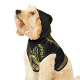 African Print Pet Hoodie - Black & Gold Dashiki