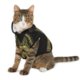 African Print Pet Hoodie - Black & Gold Dashiki