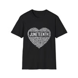Juneteenth Graphic Tee Unisex Softstyle T-Shirt, Statement Shirt, Festival Wear, Gift for Art Lovers, Celebrate Freedom