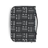 Bible Cover — Black Mudcloth Pattern Zippered Bible Case