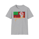 Juneteenth African American Flag Graphic Tee, Unisex Softstyle T-Shirt, Statement Shirt, Gift for Art Lovers, Festival Wear