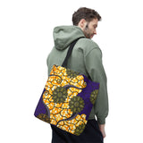 Ankara Print Purple & Gold Tote Bag — African Print Tote