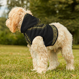 African Print Pet Hoodie - Black & Gold Dashiki