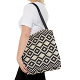 Ankara Cream and Black Tote Bag | African Print Bag