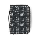 Bible Cover — Black Mudcloth Pattern Zippered Bible Case