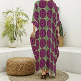 Pink Ankara Circles Print Women's  V-neck Kaftan Robe