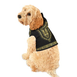 African Print Pet Hoodie - Black & Gold Dashiki