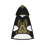 African Print Pet Hoodie - Black & Gold Dashiki