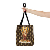 Nefertiti Ankh Pattern Tote Bag | Ancient Egyptian Portrait