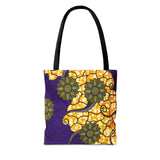 Ankara Print Purple & Gold Tote Bag — African Print Tote