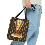Nefertiti Ankh Pattern Tote Bag | Ancient Egyptian Portrait
