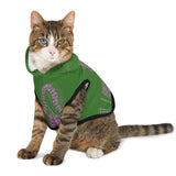 African Print Pet Hoodie - Green and Pink Dashiki