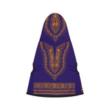 African Print Pet Hoodie - Purple & Gold Dashiki