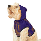 African Print Pet Hoodie - Purple & Gold Dashiki
